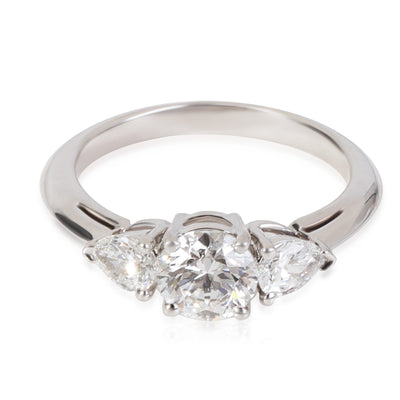 Tiffany & Co. 3-Stone Diamond Engagement Ring in 950 Platinum E VS1 1.01 CTW