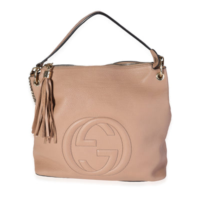 Gucci Tan Pebbled Leather Soho Hobo Bag