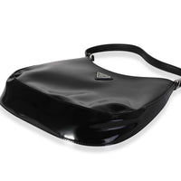 Prada Black Brushed Leather Cleo Shoulder Bag