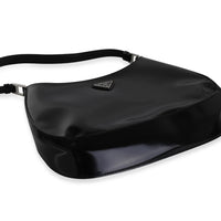 Prada Black Brushed Leather Cleo Shoulder Bag