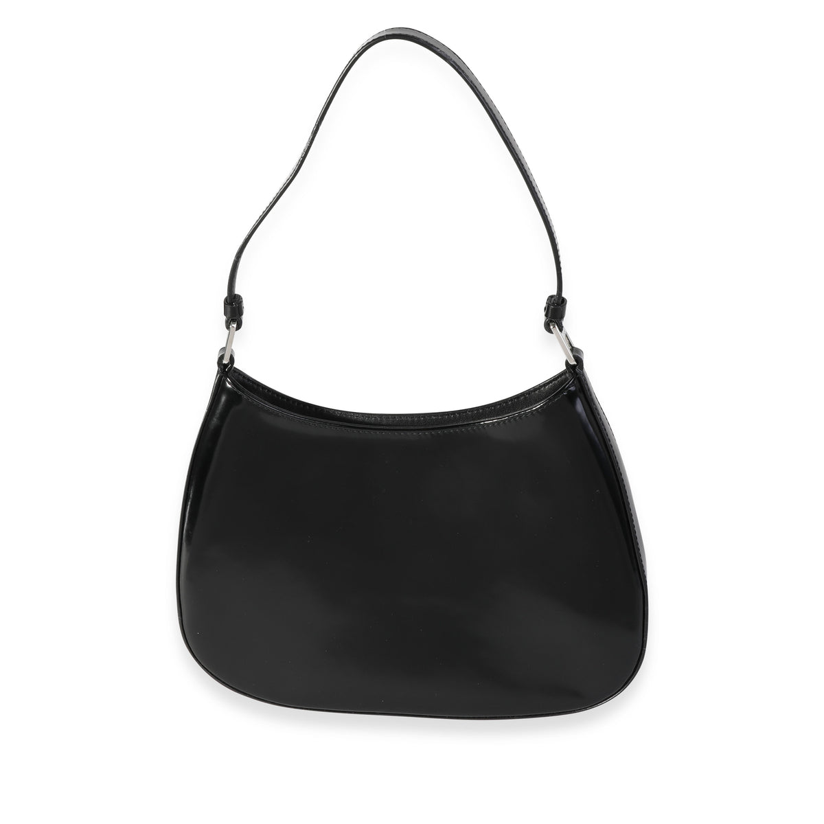 Prada Black Brushed Leather Cleo Shoulder Bag