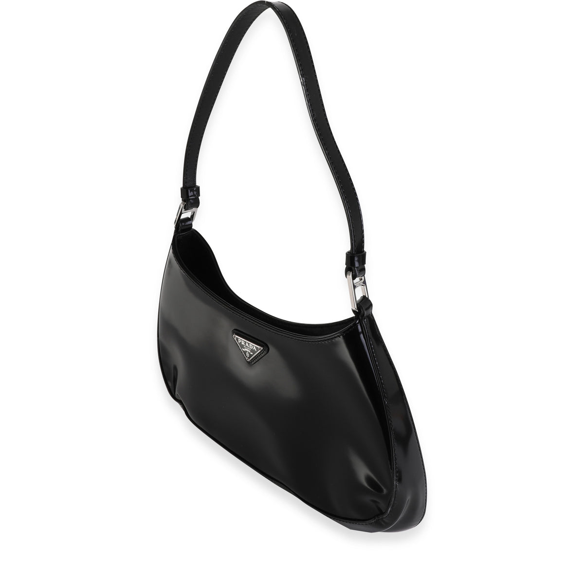 Prada Black Brushed Leather Cleo Shoulder Bag myGemma NZ