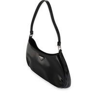 Prada Black Brushed Leather Cleo Shoulder Bag