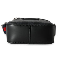 Black Grey GG Supreme Monogram Web Messenger Bag