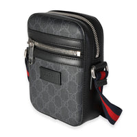 Black Grey GG Supreme Monogram Web Messenger Bag