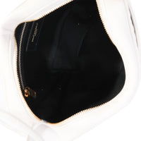 Saint Laurent Blanc Vintage Quilted Leather Victoire Camera Bag