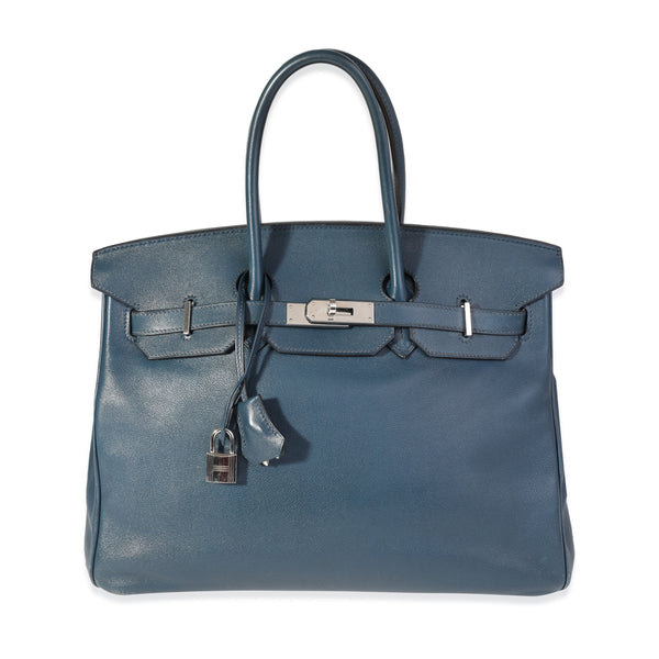 Hermes Birkin 35cm Bleu Nuit Togo PHW - Lilac Blue London