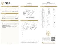 GIA Certified 1.11 Ct Round cut H VS2 Loose Diamond