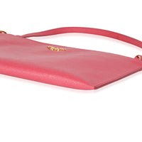 Prada Pink Saffiano Leather Wristlet