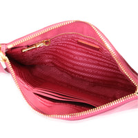 Prada Pink Saffiano Leather Wristlet