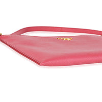 Prada Pink Saffiano Leather Wristlet