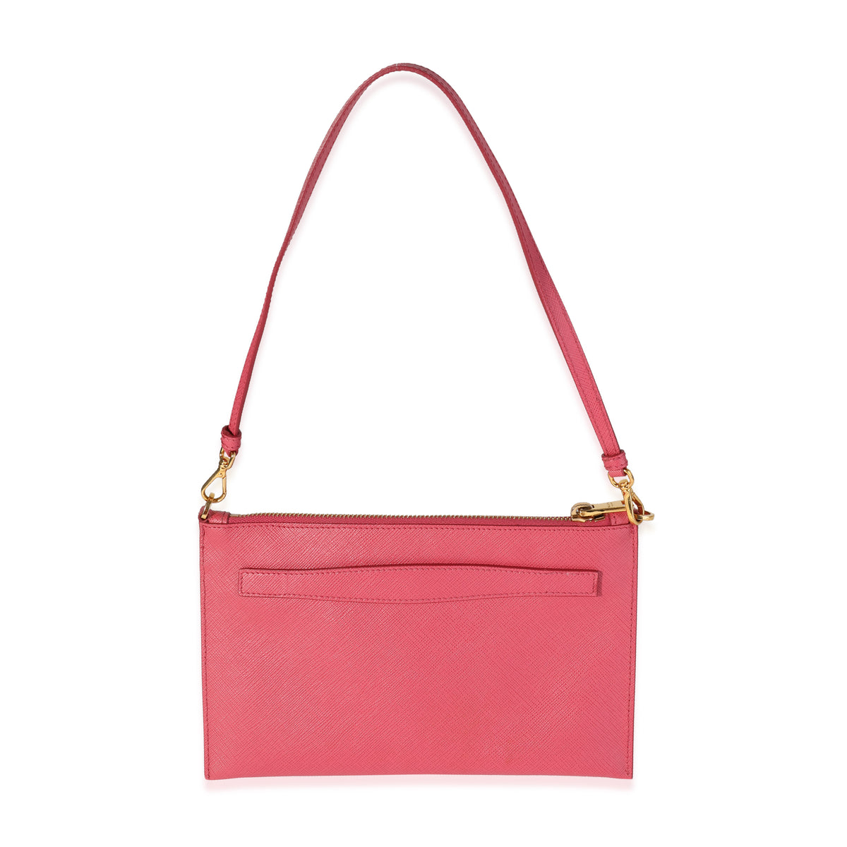 Prada Pink Saffiano Leather Wristlet