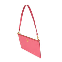 Prada Pink Saffiano Leather Wristlet