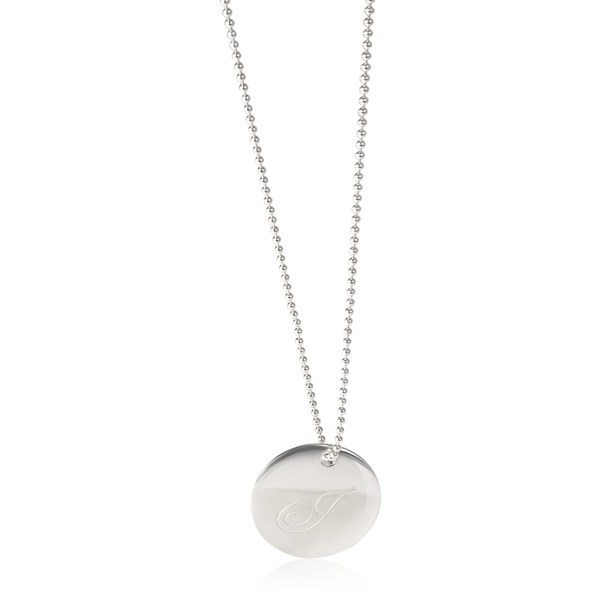 Tiffany Notes Initial J Pendant On Bead Chain in Sterling
