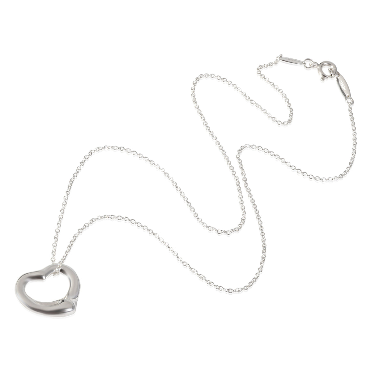 Tiffany & Co. Elsa Peretti 16mm Open Heart Pendant in Sterling Silver