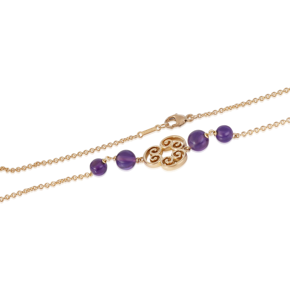 Tiffany & Co. Paloma Picasso Venezia Goldoni Triplo Amethyst 18K Gold Necklace