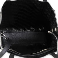 Balenciaga Black Smooth Calfskin Logo Perforated XXS Everyday Tote