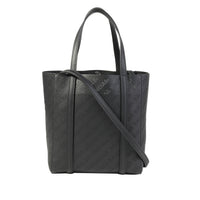 Balenciaga Black Smooth Calfskin Logo Perforated XXS Everyday Tote