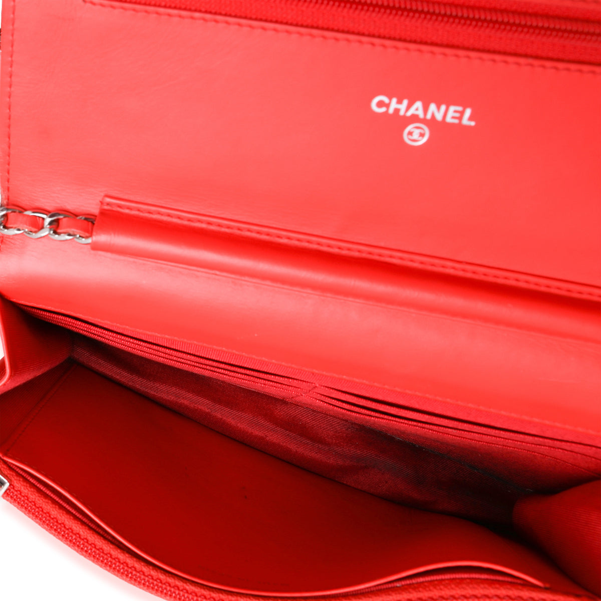 Chanel Red Quilted Patent Leather Wallet On Chain, myGemma