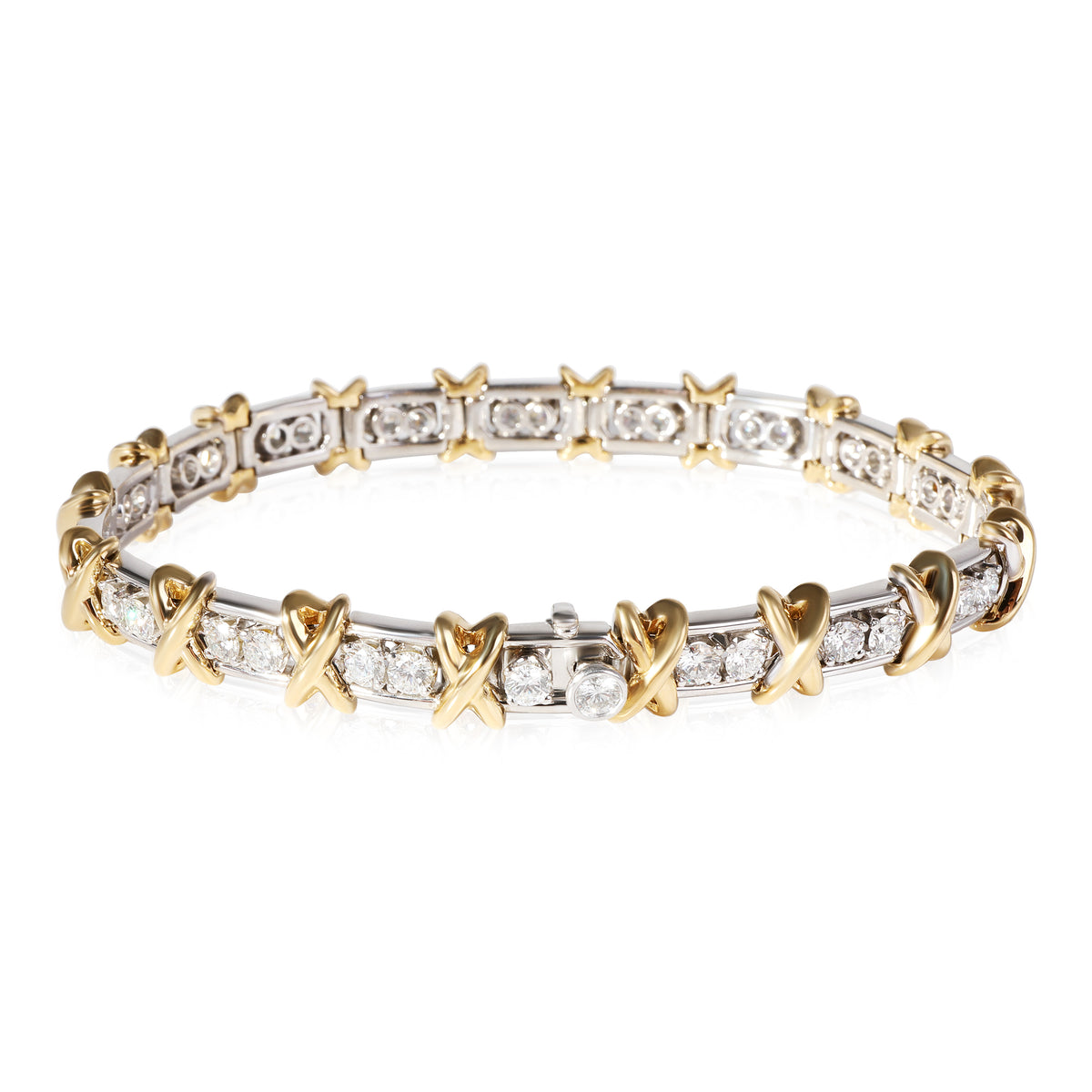 Tiffany & Co. Schlumberger Diamond Bracelet in 18k Yellow Gold/Platinum 2.95 CTW