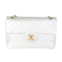 Chanel Silver Quilted Lambskin Soft Maxi Single Flap Bag