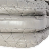 Chanel Gray Quilted Lambskin 3 Accordion Maxi Flap Bag