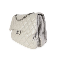 Chanel Gray Quilted Lambskin 3 Accordion Maxi Flap Bag