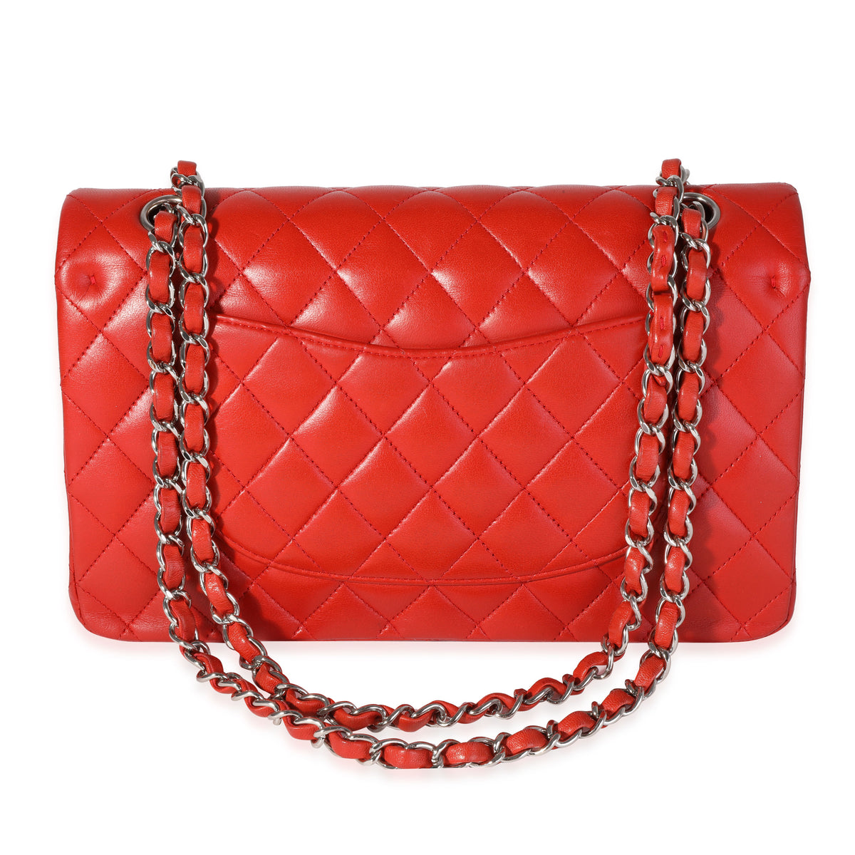 Chanel Red Quilted Lambskin Medium Classic Double Flap Bag