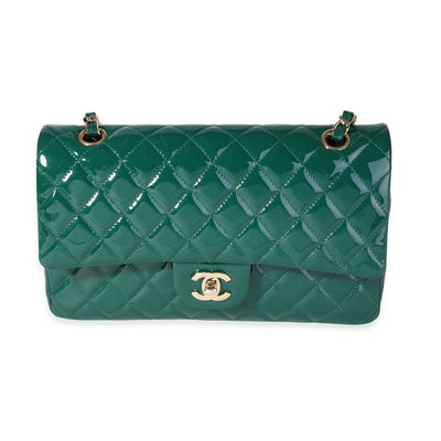 Chanel Green Patent Medium Classic Double Flap Bag