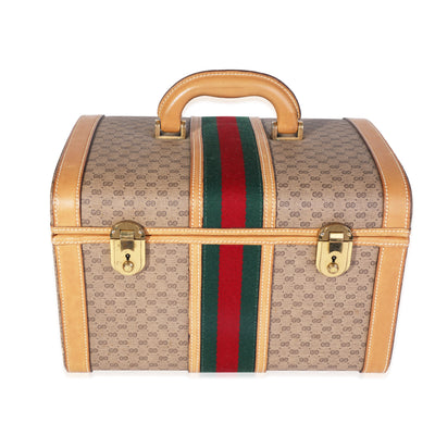 Gucci Vintage GG Coated Canvas & Web Train Case