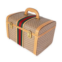 Gucci Vintage GG Coated Canvas & Web Train Case