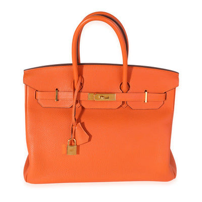 Hermès Orange Togo Birkin 35 GHW