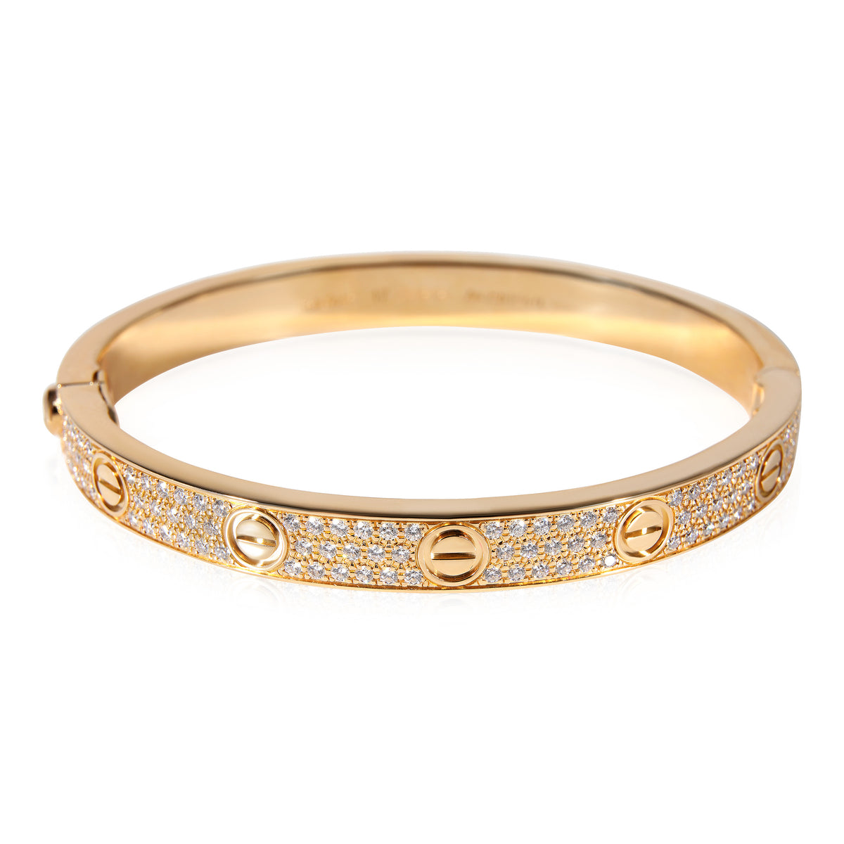 Cartier Love Pave Diamond Bangle in 18K Yellow Gold 2.00 CTW