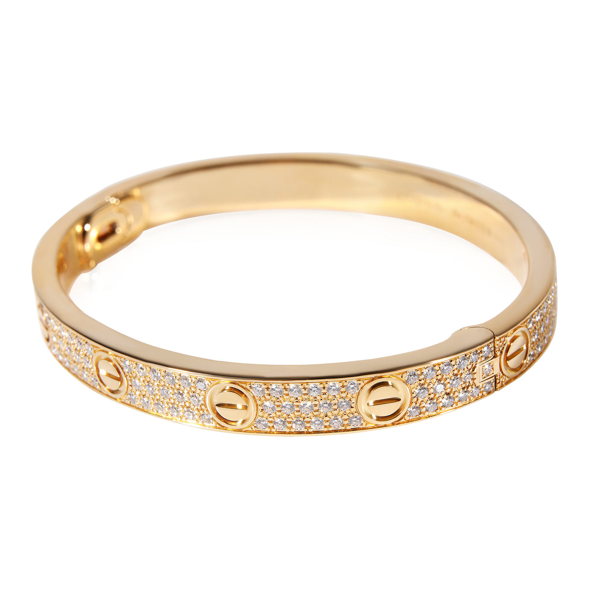 Cartier Love Pave Diamond Bangle in 18K Yellow Gold 2.00 CTW