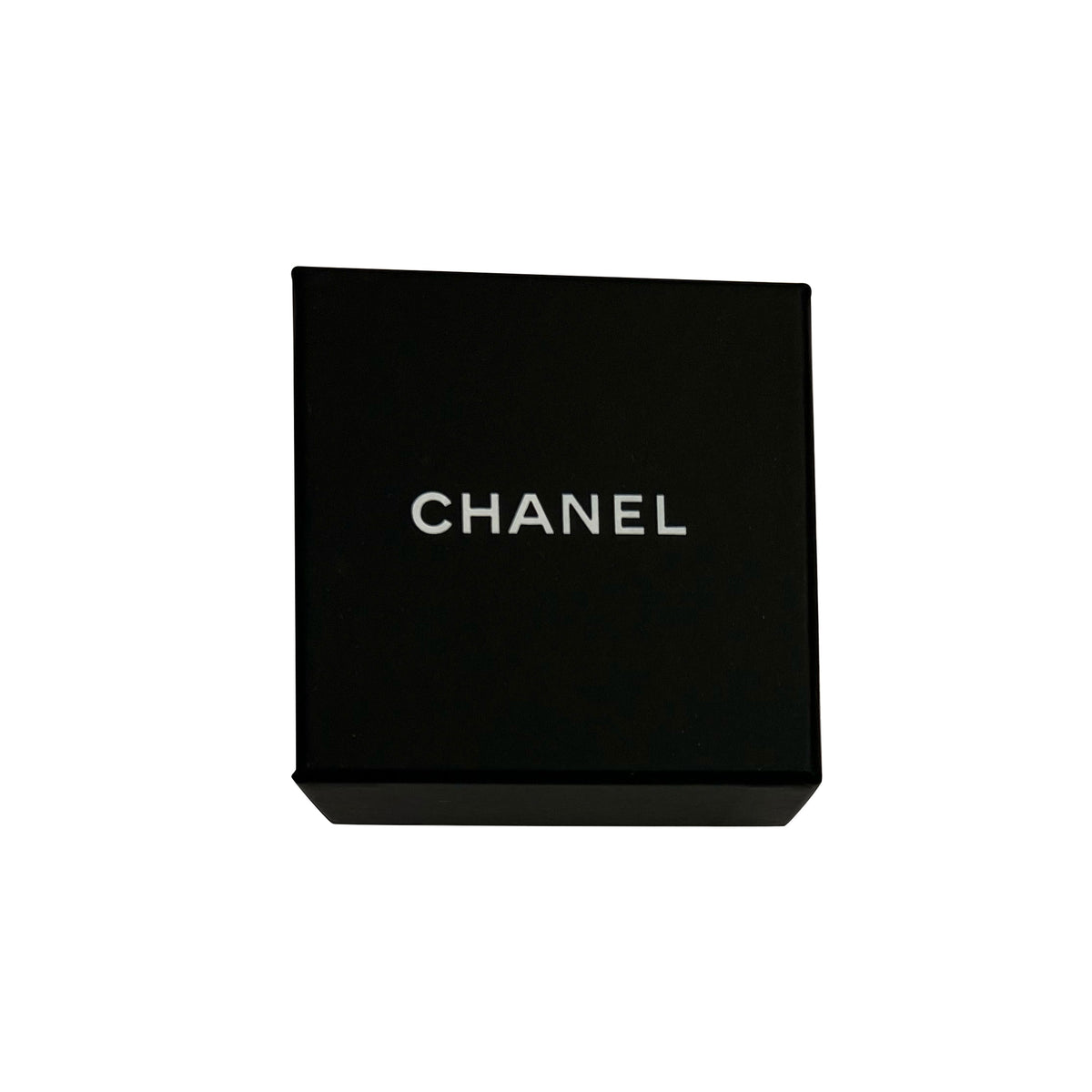 White Metal Chanel CC Strass Stud Earring