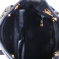 Chanel Vintage Black Quilted Lambskin Shoulder Bag