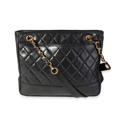 Chanel Vintage Black Quilted Lambskin Shoulder Bag