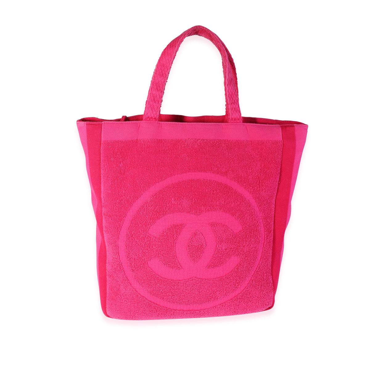 Chanel Cc Beach Medium Pink Terry Cloth Tote