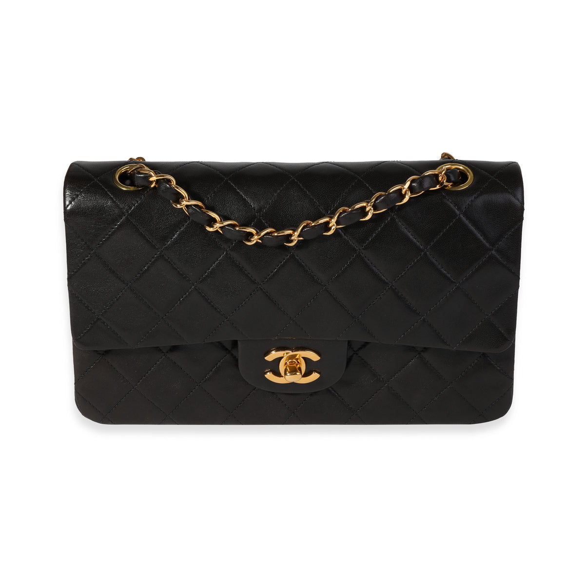 Chanel Vintage Black Quilted Lambskin Small Classic Double Flap Bag