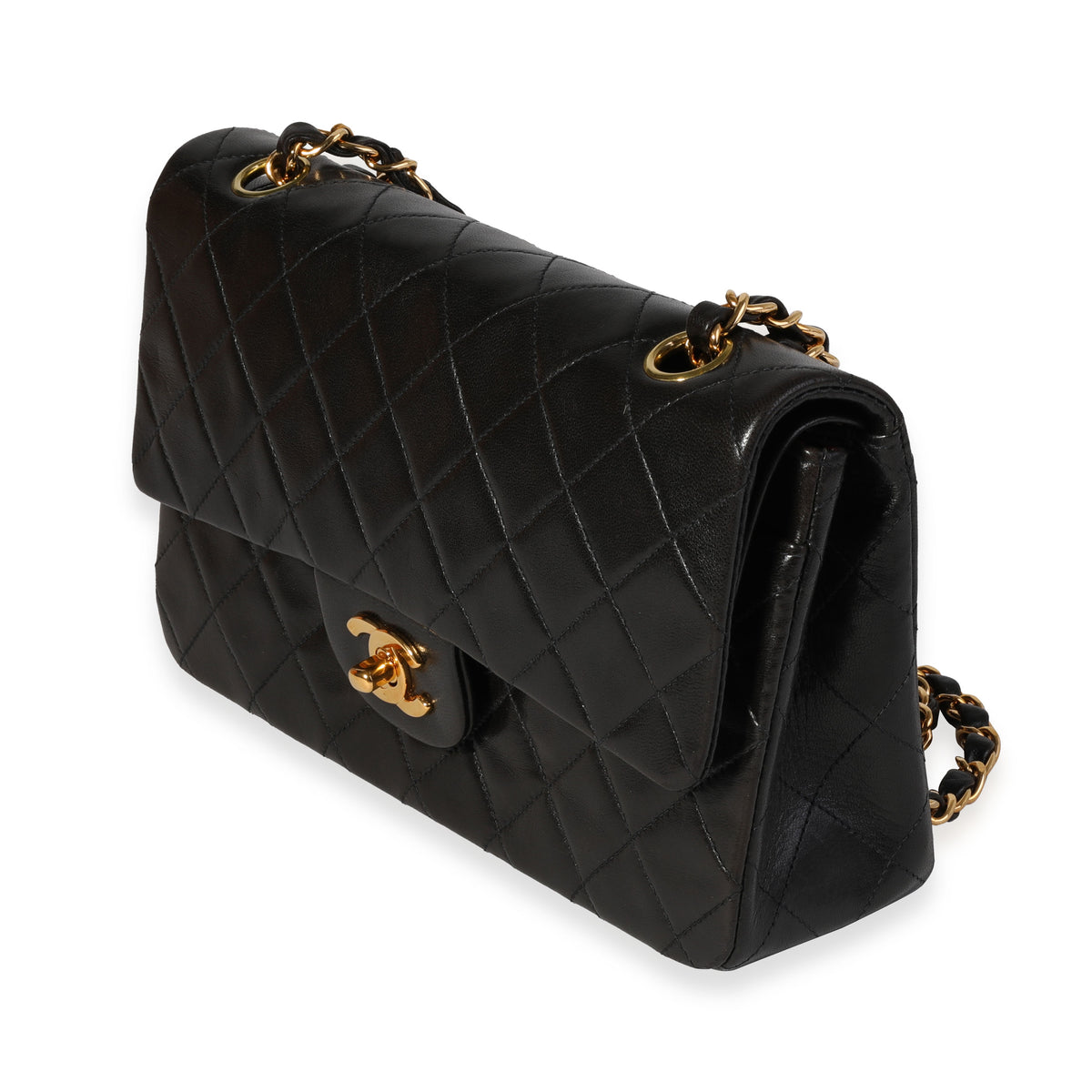 Chanel Vintage Black Quilted Lambskin Small Classic Double Flap