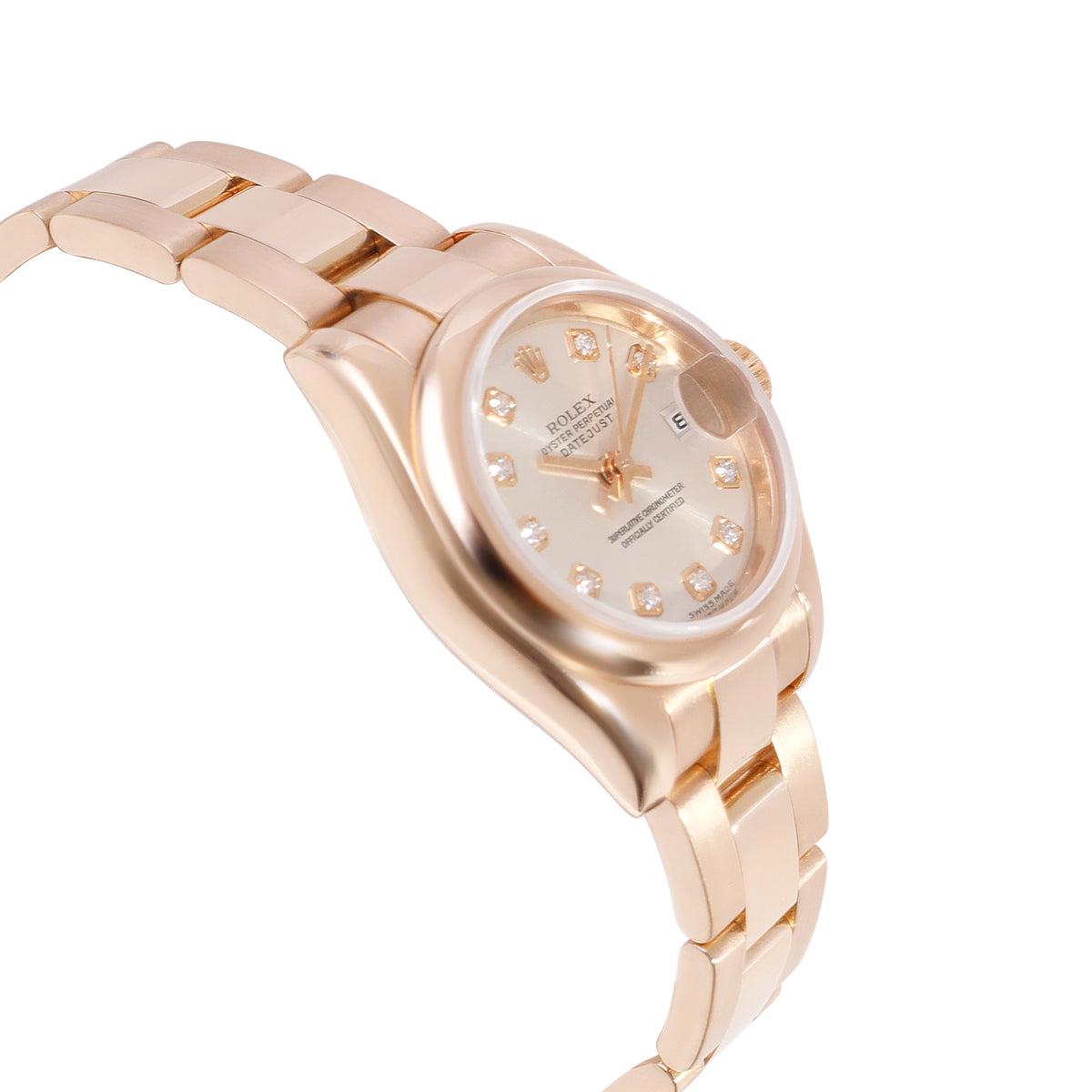 Rolex Datejust 179165 Women's Watch in 18kt Rose Gold