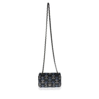 Chanel Black Velvet & Crystal CC Mini Rectangular Flap Bag