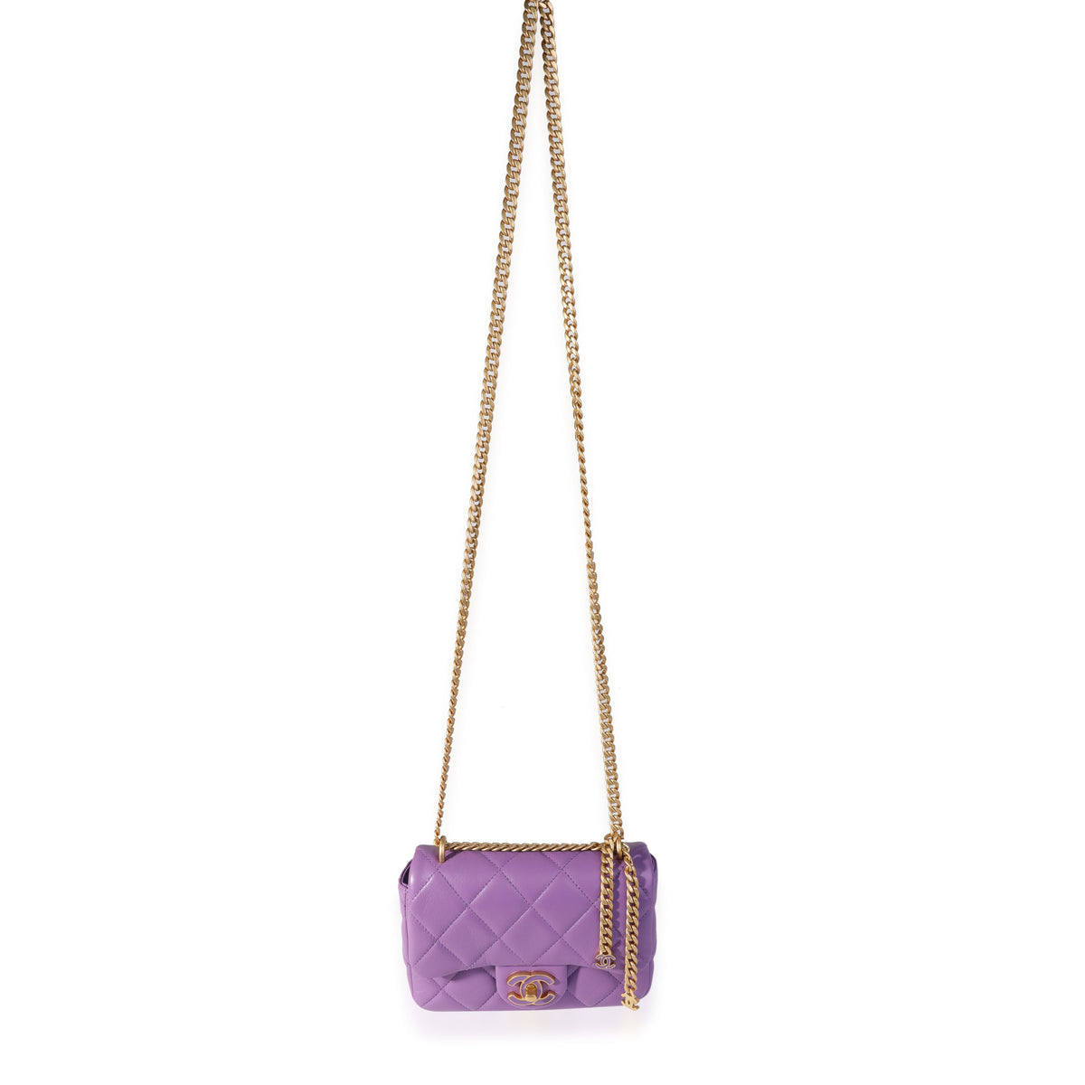 Chanel Purple Quilted Lambskin Classic Square Mini Flap Bag, myGemma, QA