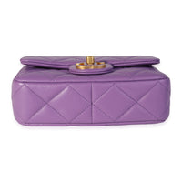 Chanel Purple Quilted Lambskin Mini Square Chain Flap Bag