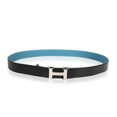 Hermès Black Box & Bleu Jean Togo Reversible 32mm Belt Kit