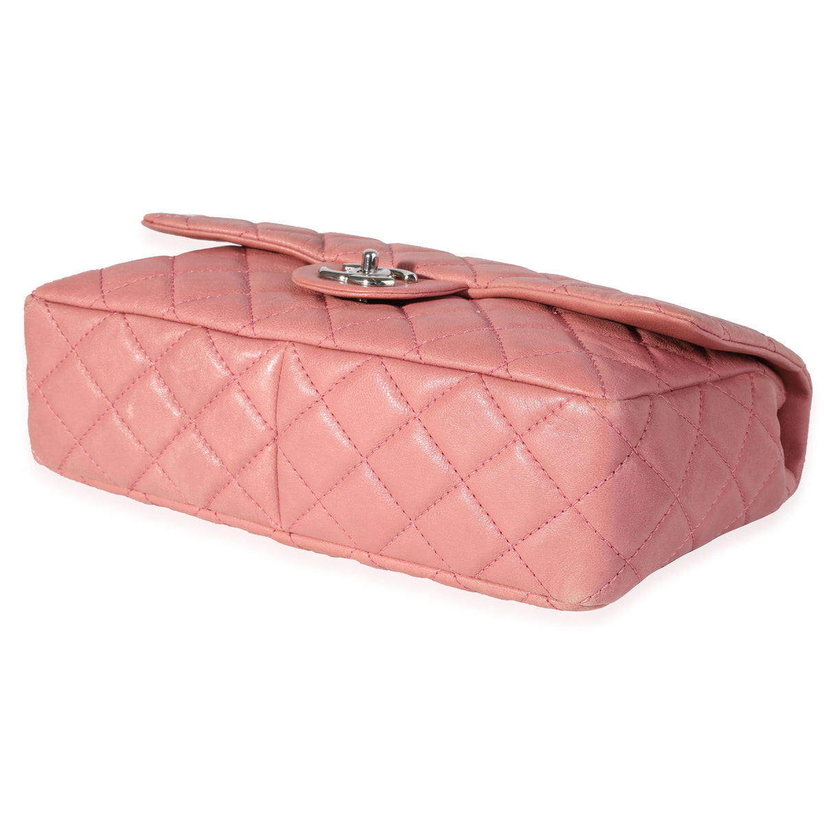 Chanel Pink Quilted Lambskin Bijoux Chain Jumbo Single Flap Bag