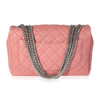 Chanel Pink Quilted Lambskin Bijoux Chain Jumbo Single Flap Bag