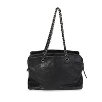 Black Diamond Stitch Leather Outdoor Ligne Shopper Tote