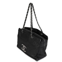 Black Diamond Stitch Leather Outdoor Ligne Shopper Tote