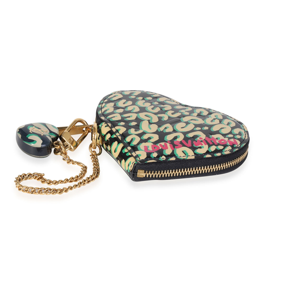 Louis Vuitton Limited Edition Green Monogram Vernis Leather Heart Coin  Purse